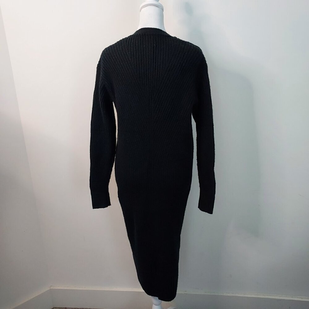 Anthropologie Pilcro Faux Leather Trimmed Zip Duster Cardigan Sweater Size Small - Picture 2 of 12